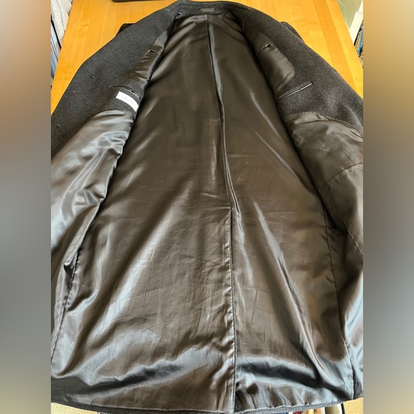 CALVIN KLEIN Men's Cashmere Wool Blend Overcoat 42 R *MINT* Charcoal Gray Coat - Picture 7 of 16